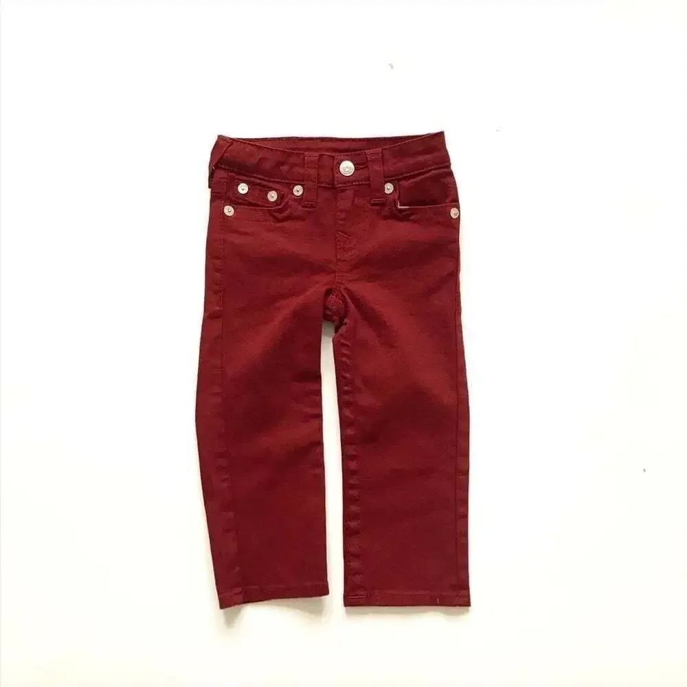 True Religion maroon straight leg jeans EUC 2T
